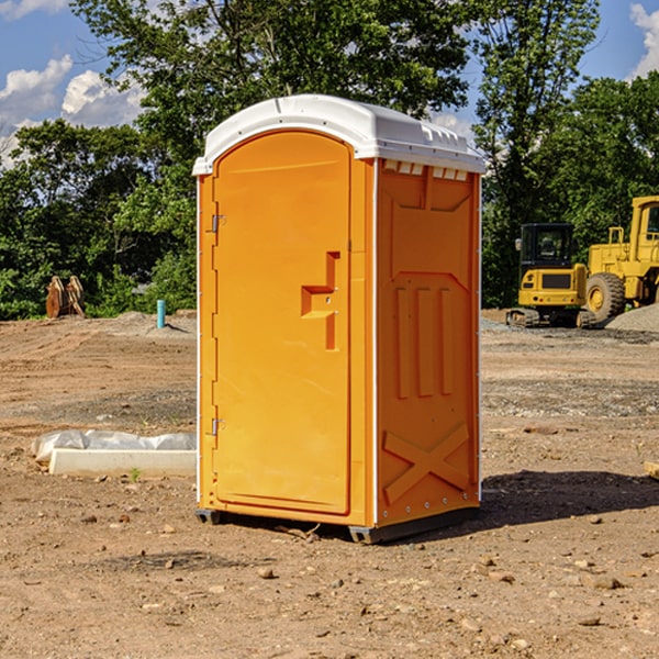 how often are the portable restrooms cleaned and serviced during a rental period in Little York